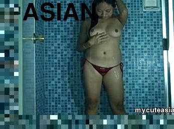 My asian GF nake in shower