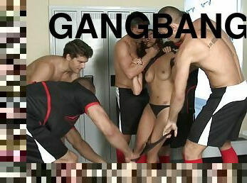 Gang bang in the lockers with Vicki Chase