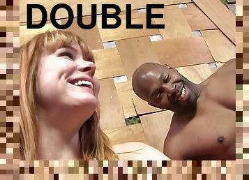 Kler robbins double, pierced by big black cock