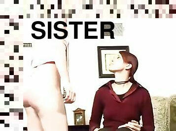 Sister spanks sister