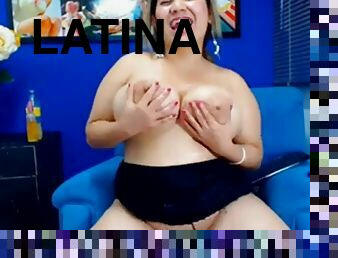 Young Latina BBW with huge tits teases