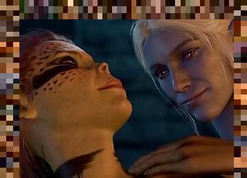 Baldur's Gate 3 (bg3) Lae'zel and Minthara Romance Scene