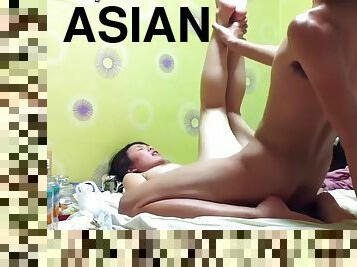 Asian couple having fun