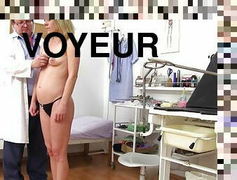 Voyeur spy cam recording hot naked stepmom gyno exam