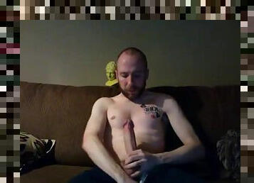 Str8 men masturbate on the couch