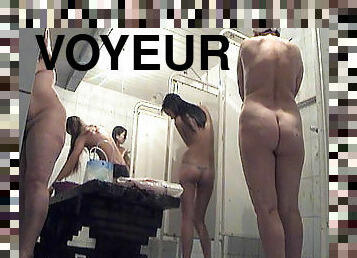 Stunning babes are getting naked in the voyeur show