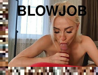 Dashing blonde ends massive home fuck with sticky facial