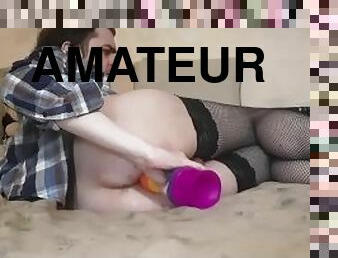 russisk, amatør, anal, teenager, legetøj, hjemmelavet, dildo, solo