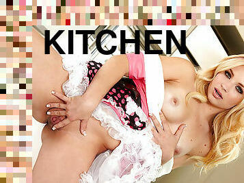 Alyssa Branch toys in kitchen