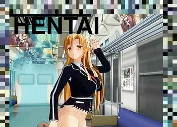 Sword Art Online Hentai. Asuna Yuuki fucked on the train