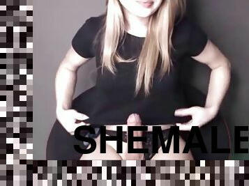 Shemale model masturbating