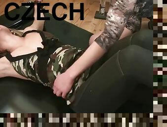 Military czech girl gets armpits tickled
