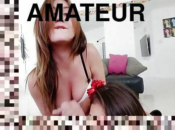 amatør, blowjob, cumshot, handjob, trekant, kyssing, cum