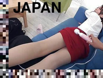 Beautiful Japanese pantyhose girl blows and bones her man