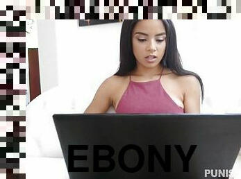 negra-ebony, interracial, adolescente, sadomasoquismo, negra, facial, bondage, ojos-vendados