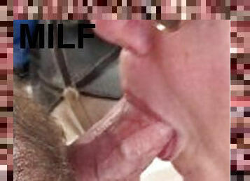 store-pupper, utendørs, offentlig, amatør, blowjob, milf, deepthroat, par, pov, blond