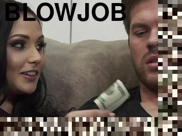Curious, and armed with cash, ariana marie paid him to taste his cock
