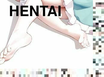 compilation, pieds, ejaculation, anime, hentai, fétiche