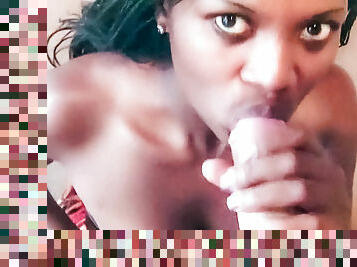 Ebony African Shopworker Experiences A Big White Cock In Her Mouth For The First Time