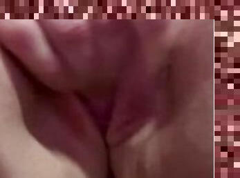 Fingering wife while dick in her ass