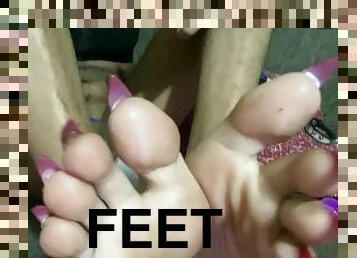 Compilation, including long toenails claws, pumped ass and dick, self fuck, cum in feet soles and mu