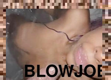 Shower blowjob with petite ebony teen i found her on meetxx.com