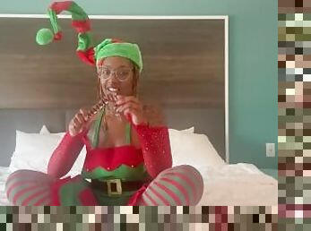 Eillia The Elf Plays With A Candy Cane Dildo