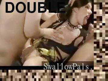 Double penetrated chained slut
