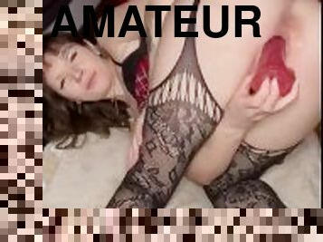 onani, pussy, amatør, babes, milf, leke, hjemmelaget, strømper-stockings, strømper, dildo