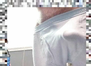 hot guy wearing calvin klein flashes hard cock for sucking