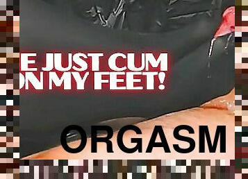 Hard Pantyhose Footjob & Ruined Orgasm! Ballbusting CBT and Femdom