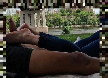 Mariah's Footjob By The River 2