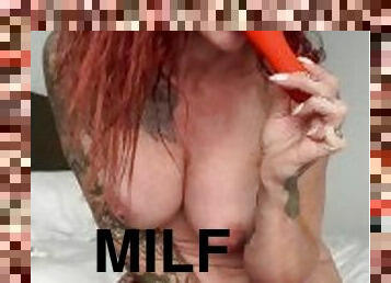 klit, mastrubacija, babe, milf, igrača, mami, rdečelaska, dildo, mama, solo