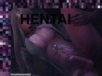 (4K) Futa women cocks cum in threesome with hot futanari girls  3D Hentai Animations P145