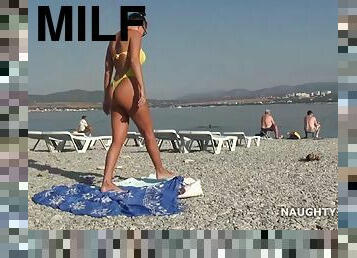 amatoriali, mammine-mature, videocamera, spiaggia, voyeur, arrapate, bikini