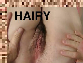 Hairy cunt gets slammed