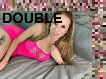 Double horny cum load for blonde teen