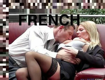 Nice tits job blond french milf