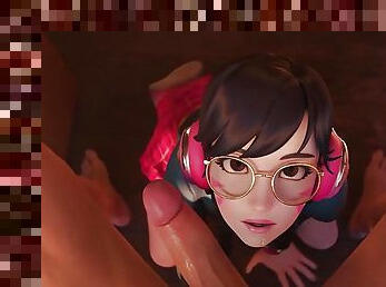 D.Va Sucking Dick Until She Gets A Big Creamy Facial (School Girl Version)