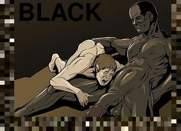 Big black gay bull awarding his white toy boy after toy boys services