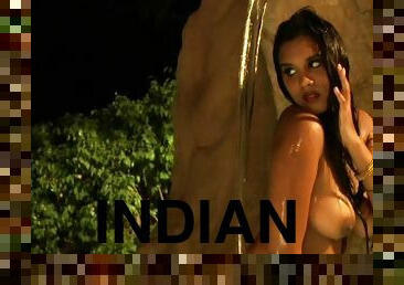 Erotic Indian brunette is masturbating