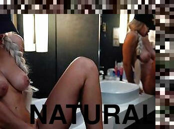 bañando, tetas-grandes, masturbación, coño-pussy, amateur, babes, cámara, espía, voyeur, rubia