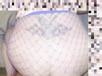 Latina in blue fishnet stockings fucked2