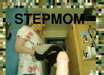 When your stepmom catches you being naughty! Blowjob and cum on dick in POV video, campplay