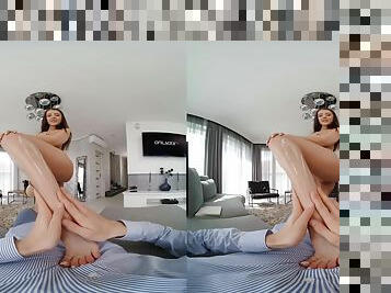 Gorgeous VR shows teen riding like a goddess