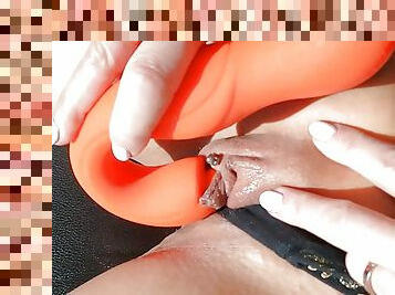 La_Gourmande masturbates her pussy with a sex toy