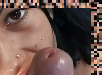 Latina Puma Black gets load of cum over her face