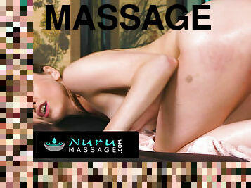 NURU MASSAGE - Sexy Teen Masseuse Must Show Her Best Massage To Her Boss To Avoid Getting Fired