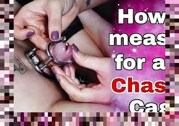 How to Measure Chastity Cage Femdom Guide Rigid Steel Custom PA Piercing BDSM Device Bondage Milf