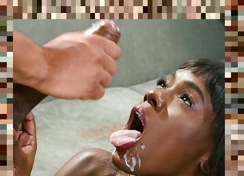 Cumless: A DP XXX Parody Scene with BBC Ricky Johnson - ebony mom gets cum on face